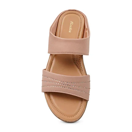 Bata RISA Slip-On Flat Sandal Pale Pink for Women